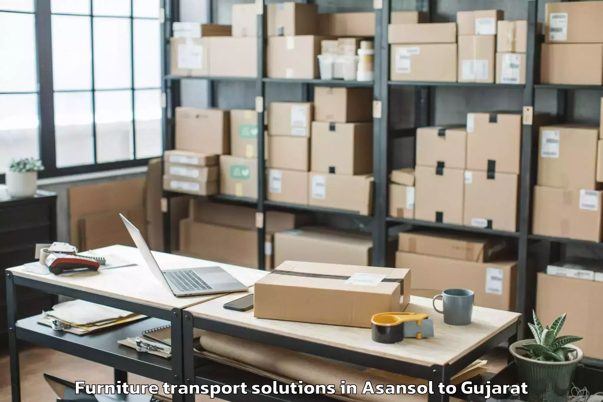 Get Asansol to Bhiloda Furniture Transport Solutions